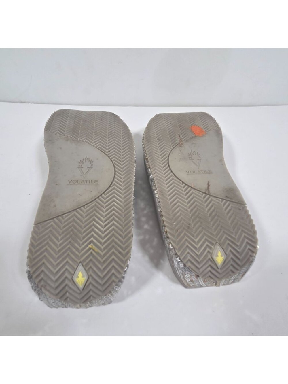 Volatile Eleanor Silver Flip Flop Thong Sandals Size 7 - Picture 5 of 6